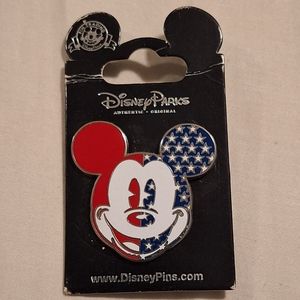 Disney Parks American Flag Mickey Head Pin